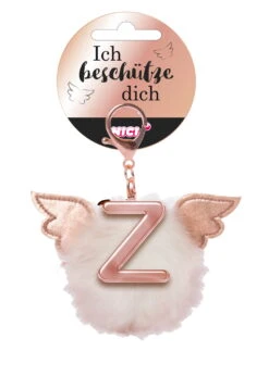 Nici 46993 Taschenanhänger Schutzbommel Mit Flügeln + Pompon Metallbuchstabe Z