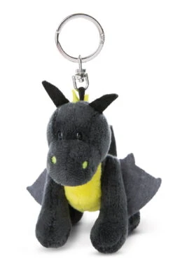 Nici 47992 Schlüsselanhänger Drache Dragor Schwarz-gelb 9cm Stehend Dragonia