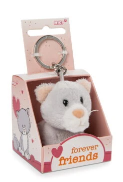 Nici 48120 Schlüsselanhänger Message Friends 6cm - Katze "Forever Friends"