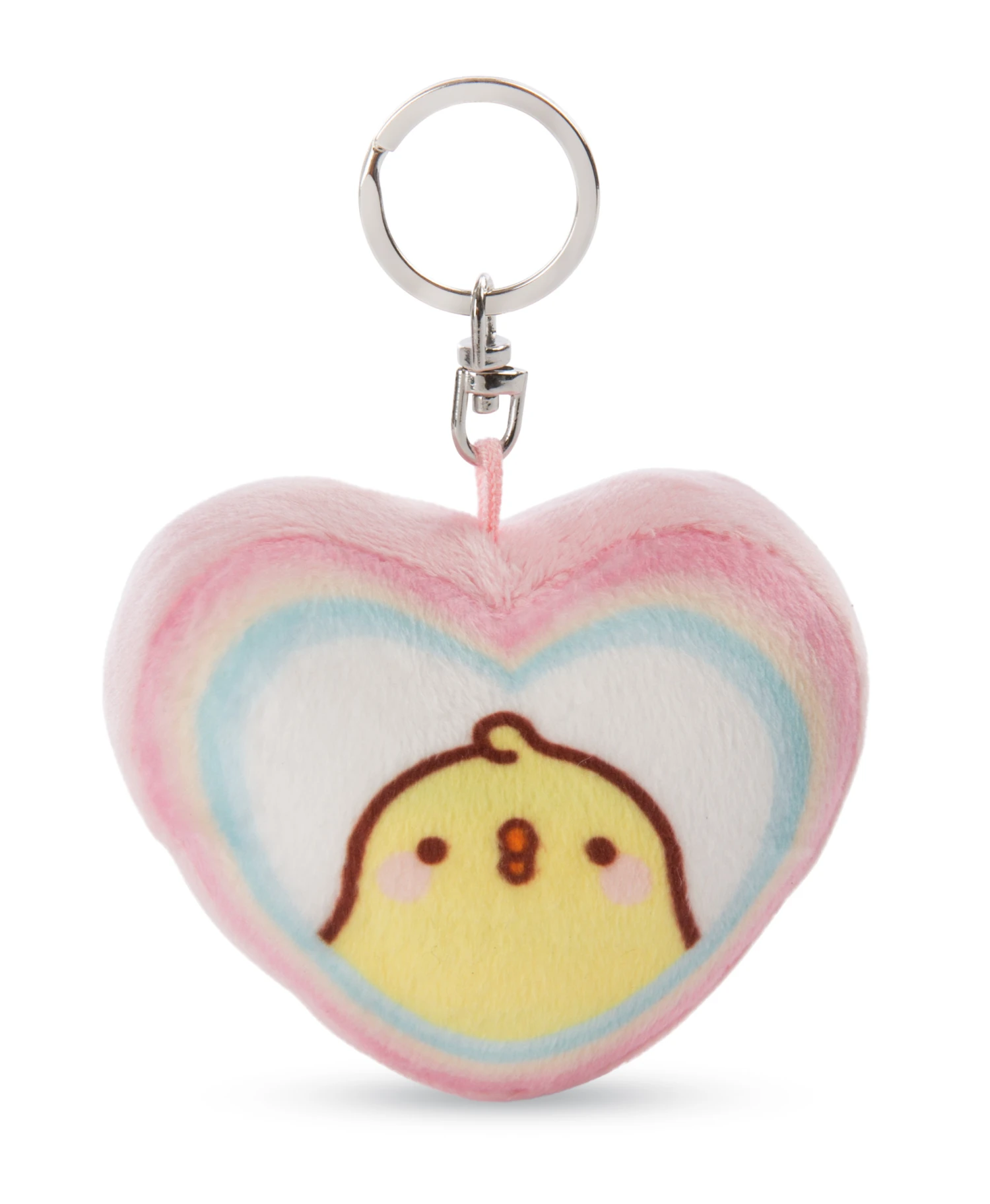 Nici 48222 Schlüsselanhänger Herzförmig PiuPiu Molang Regenbogen 8cm Kawaii