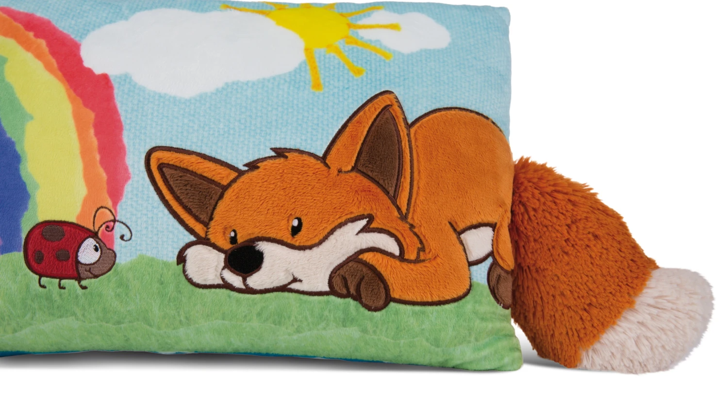 Nici 49163 Kissen Fuchs Fridalie 43x25cm Plüsch Regenbogen Forest Friends GREEN – Bild 3